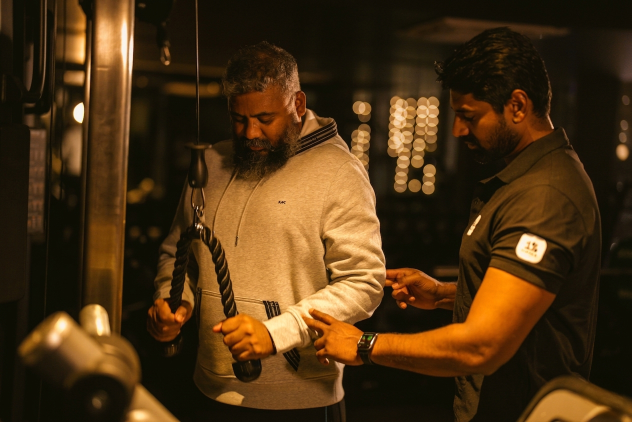 Personal training session at 1% Circle gym